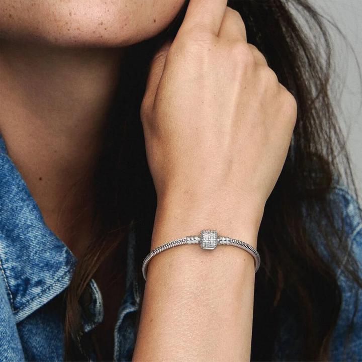 Actual product image Pandora Bracelet with ball clasp (18 cm, Silver)