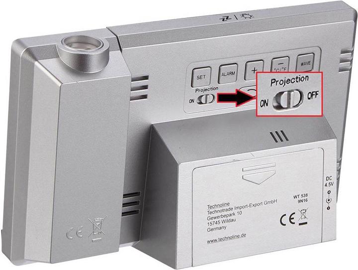 Actual product image Technoline Projection alarm clock silver