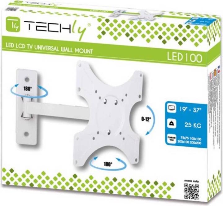 Image du produit Techly Support TV mural 48,3 cm (19) 94,0 (37) Inclinable+Pivotant (Mur, 94", 25 kg)