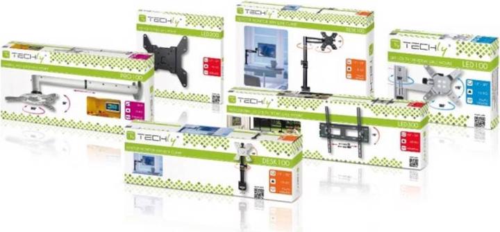 Image du produit Techly Support TV mural 48,3 cm (19) 94,0 (37) Inclinable+Pivotant (Mur, 94", 25 kg)