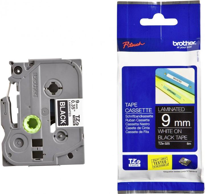 Actual product image Brother Tze-325 (0.90 cm, Black, White)