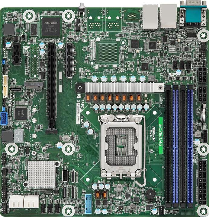 Actual product image AsRock Mainboard EC266D4U micro-AATX Sockel 1700 DDR5-only Single (LGA 1700, Intel C266, mATX)