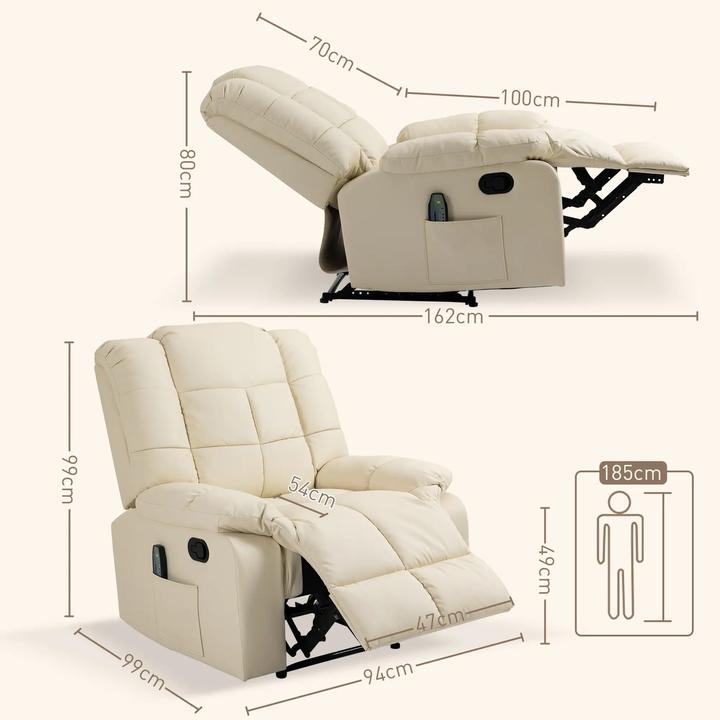 Actual product image Homcom Massage chair with reclining function and remote control