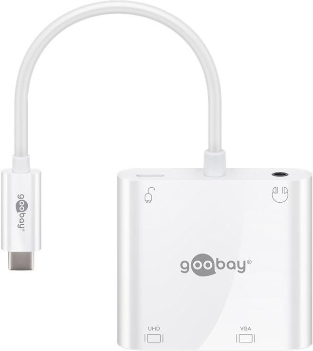 Actual product image Goobay USB-C™ Multiport Adapter HDMI™+VGA+PD 100 W, 1pcs. in polybag, White (HDMI, VGA)