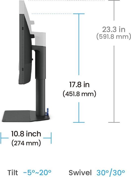 Produktbild BenQ 61,2cm SW242Q 16:10 DP/HDMI/DVI gr.lift/piv. WUXGA (2560 x 1600 Pixel, 24.10")