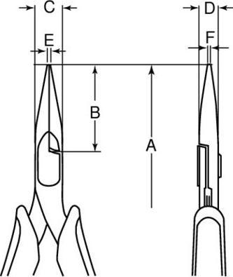 Produktbild Bahco ERGO Spitzzange mit 2-Komponenten-Griff und abgerundeten Backen 135 mm (135 mm)