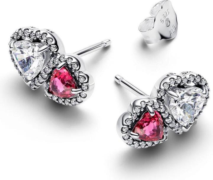 Actual product image Pandora Halo Hearts Stud Earrings (Silver 925)
