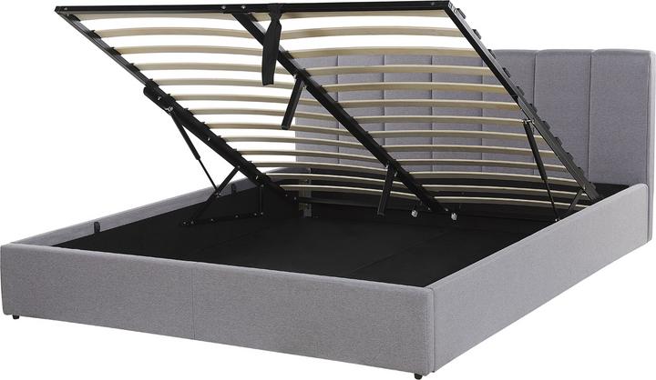 Image du produit Beliani Lit rembourré gris clair avec sommier relevable 160 x 200 cm DREUX (160 x 200 cm)