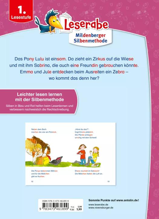 Actual product image Ravensburger Ponygeschichten – Silbe für Silbe lesen lernen - Leserabe ab 1. Klasse - Erstlesebuch für Kinder... (German, Melanie Garanin, Doris Arend, Susanne Schulte, Judith Allert, 2022)