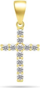 Actual product image Brilio Silver - Modern gold-plated pendant with zircons Cross PT69Y