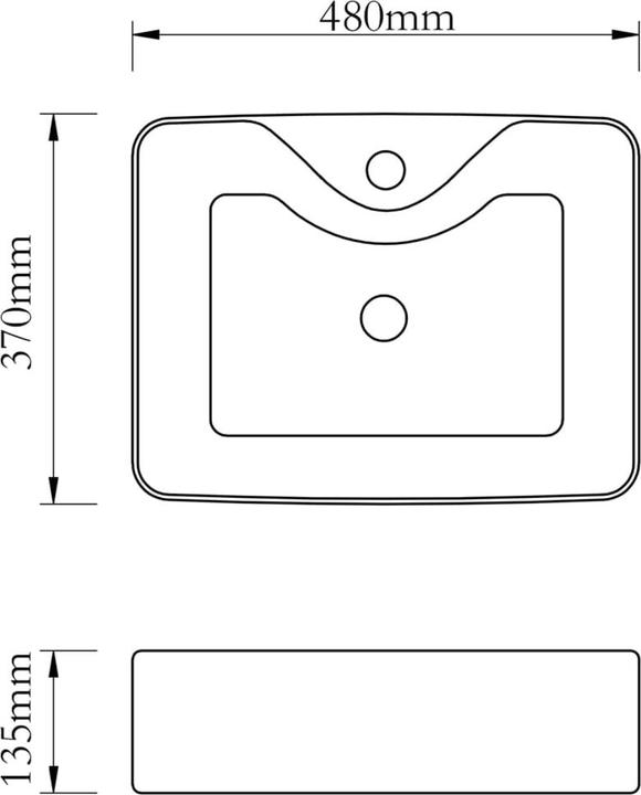 Actual product image VidaXL Waschbecken (370 mm, 480 mm)