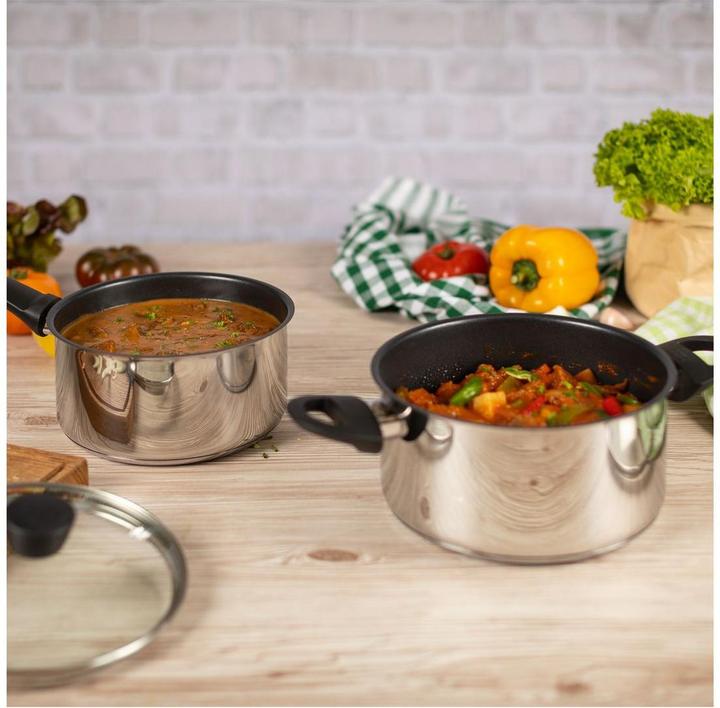 Produktbild Kuhn Rikon Classic Kochtopf 2.3L/18 cm beschichtet mit Glasdeckel (18 cm, Kochtopf, Edelstahl)