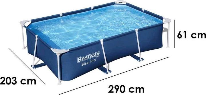 Productafbeelding Bestway Staal Pro Rect. Frame Zwembad 259x170x61cm (259 x 170 x 61 cm)