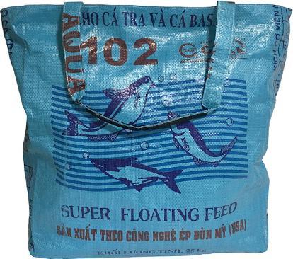 Produktbild Bekos Upcycling - Grosser Shopper XXL aus recycelten Fischfuttersäcke blau