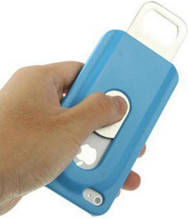 Actual product image König Design Protective Cover Hard Case Bottle Opener Case for Mobile iPhone 4 & 4S Blue (Apple iPhone 4, G4s)