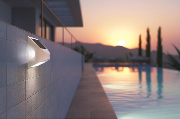 Produktbild Century Arcadia Max Solar LED-Wandleuchte weiss (300 lm, IP65)