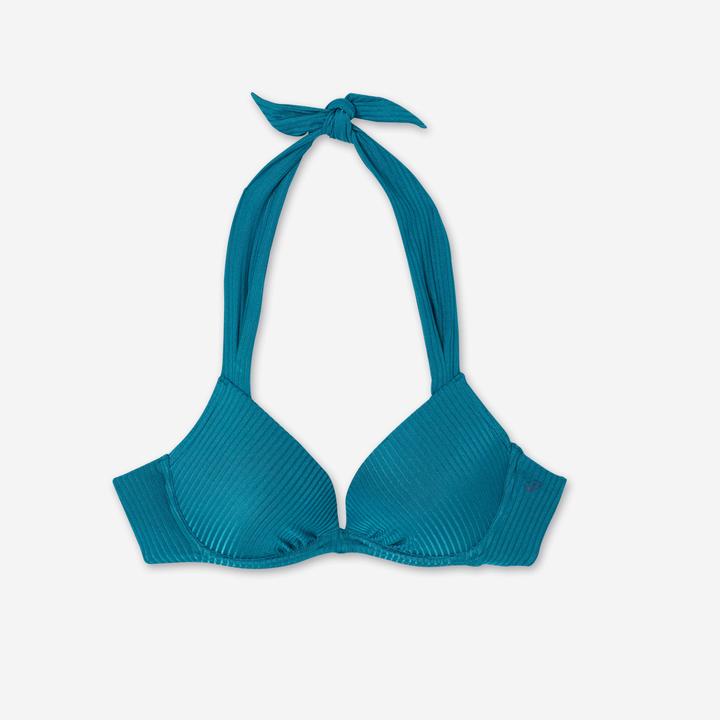 Produktbild Olaian Bikini-Oberteil Damen Push-Up strukturiert Elena Folk petrol blau (70 A)