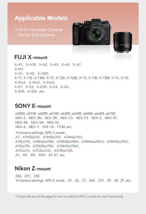 Immagine prodotto TTArtisan AF 56mm f/1.8 per Sony E (Sony E, APS-C / DX)