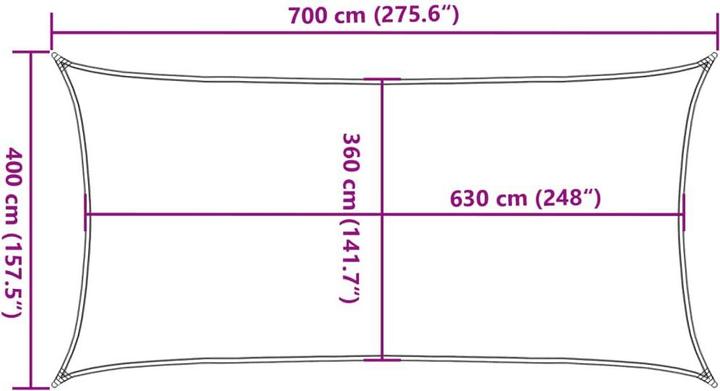 Actual product image VidaXL Sonnensegel (400 x 700 cm)