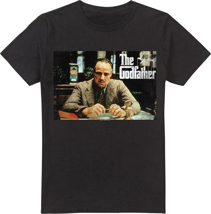 Actual product image The Godfather Mens Don Vito Corleone Picture T-Shirt (L)