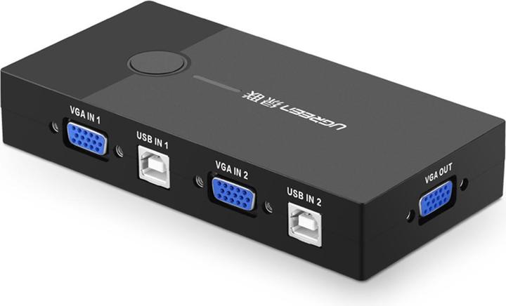 Ugreen 30357 KVM Switch Box 2-port VGA Video Adapter 2 in 1 (black)