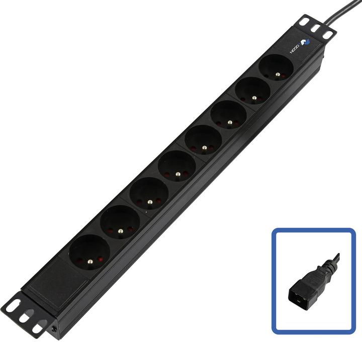 Produktbild Lanview POWER STRIP 19" C20 - 8 WAY (8 x, CEE 7/3, 2 m)