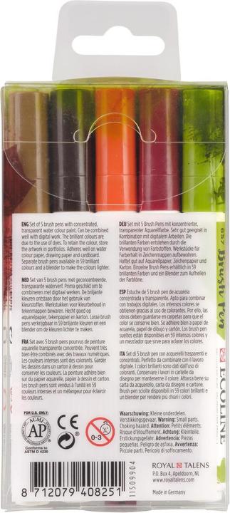 Produktbild Talens Ecoline Brush Pen Set (Mehrfarbig, 5 x)