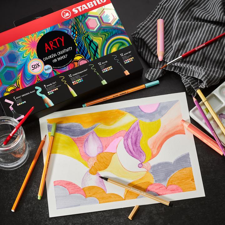 Actual product image STABILO Mixed Pastel Arty (Multicoloured, 50 x)