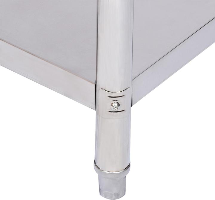 Produktbild Wiltec Edelstahl Arbeitstisch Gastro Edelstahltisch mit Aufkantung 100x60x85cm