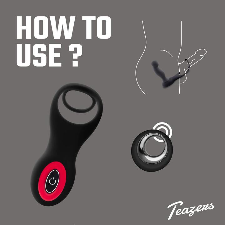 Actual product image Teazers Cock & Ball Ring Prostate Vibrator (3 cm)