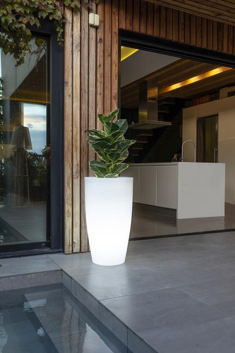 Productafbeelding Newgarden BAMBU 70 plantenbak, kuip XXL groot dubbelwandig rond, hoog ø40x70cm zwart 16L buiten