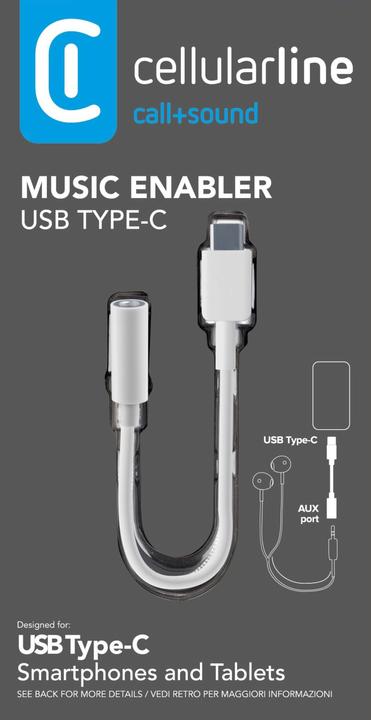 Actual product image Cellularline USB 2.0 adapter (1x 3.5 mm gold contact jack (0.10 m, USB)