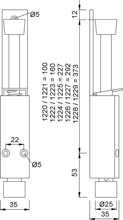 Actual product image Kws Türfeststeller 1220/1222/1224/1226/1228 (1 Piece)
