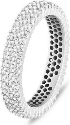 Brilio Silver - Sparkling silver ring with clear zircons RI117W - Circuit: 50 mm (50)