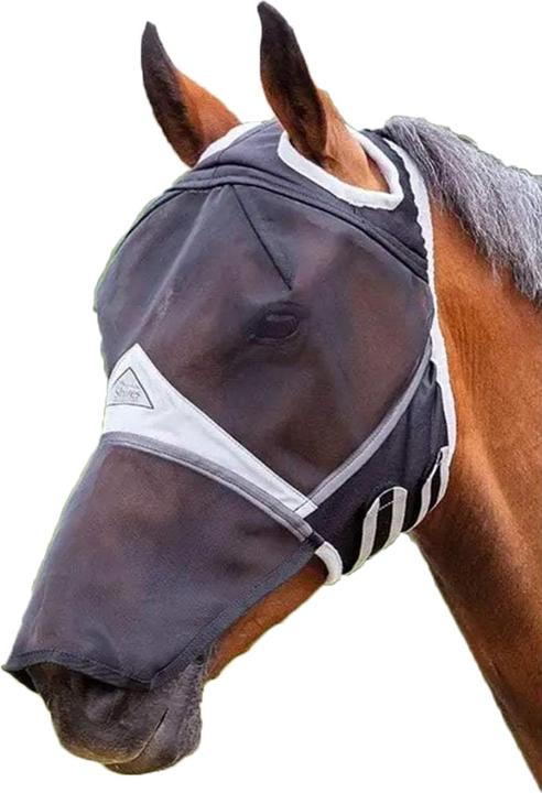 Shires Horse Fly Mask With Nose Guard Fine Mesh Openings The Ears