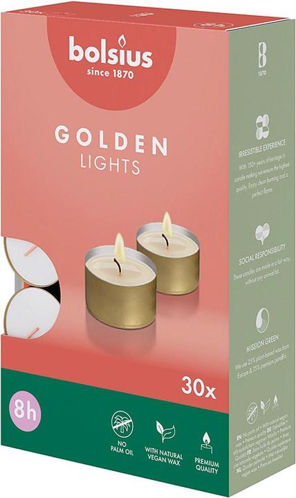Immagine prodotto Bolsius Luci da tè 8h oro 30pz (30 pz.)