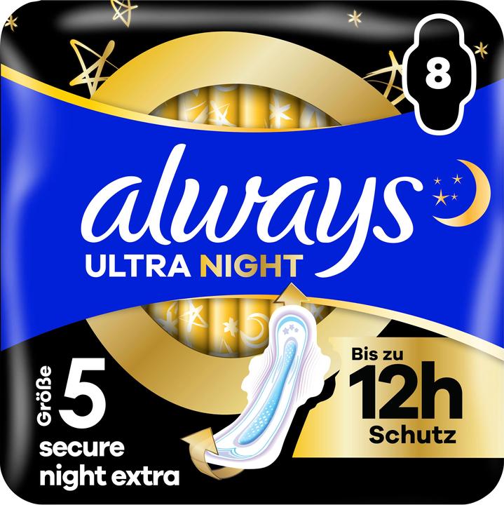 Actual product image Always Ultra pad Secure Night Extra with wings (8 x, Sanitary pads)