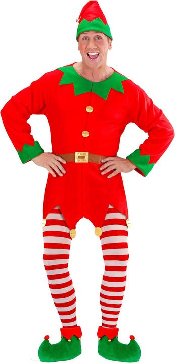 Actual product image Widmann Christmas red/white striped tights 70 DEN size XL