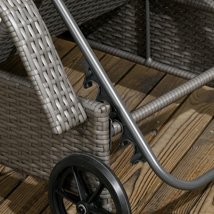 Image du produit Outsunny Bains de soleil en rotin avec table (200 cm)