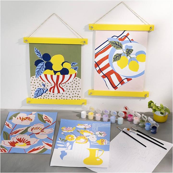 Produktbild Creativ Company Bastelfarbe Malen nach Zahlen mit Acrylfarben 4 Stück (Gelb, Mehrfarbig)