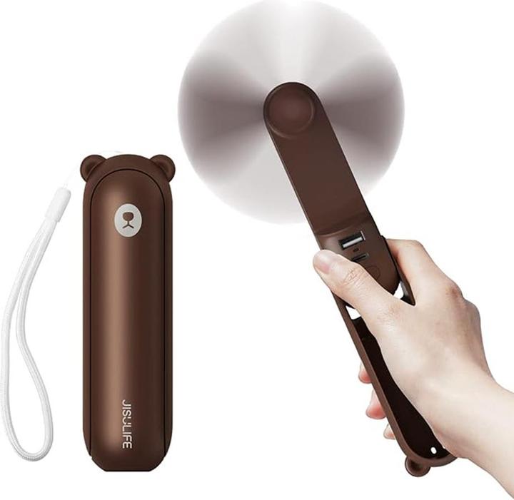 Actual product image Jisulife Handheld Fan Life8 Plus brown