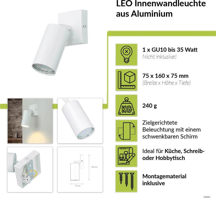 Image du produit Licht-Erlebnisse Spot projecteur Leo (GU10)