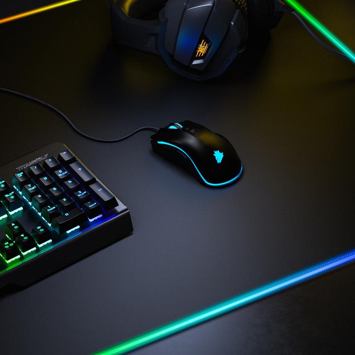 Actual product image Titanwolf RGB Gaming Mauspad, Mausmatte XXXL 1200 x 600mm verbessert Präzision & Geschwindigkeit, schwarz (XXL)