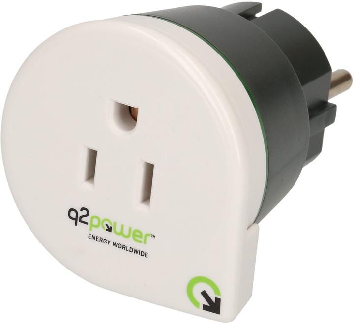 Actual product image Q2 Power Travel Adapter USA to Europe