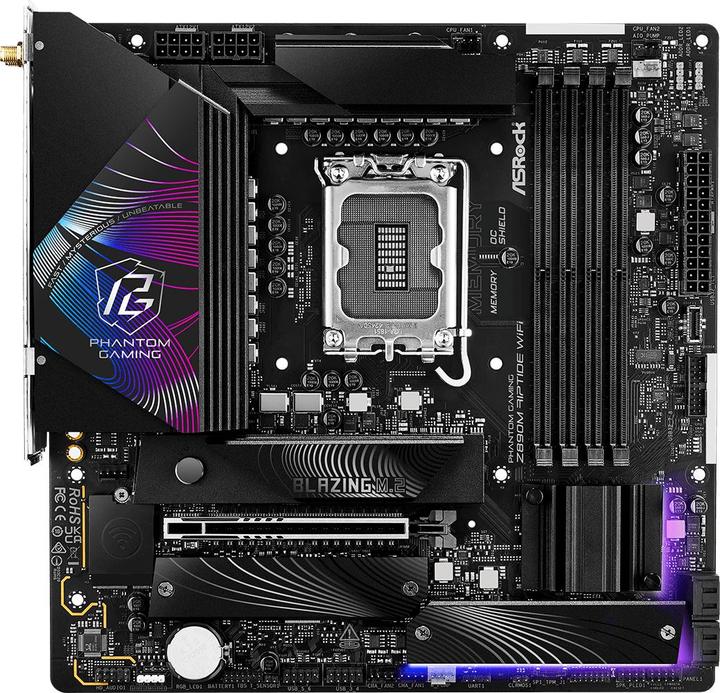 Produktbild AsRock Z890M Riptide WiFi Intel DDR5 S1851 MATX (LGA 1851, Intel Z890, mATX)