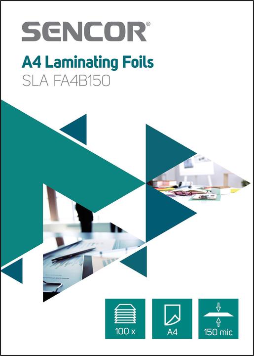Image du produit Sencor SLA FA4B150 film de lamination A4 100 pc(s) (A4, 100 pièce(s), 150 µm)