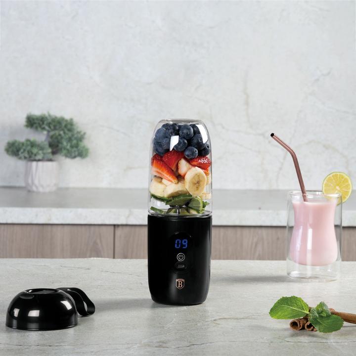 Immagine prodotto BerlingerHaus Frullatore portatile con USB, nero-rosa-oro, 120-130 W (130 W)