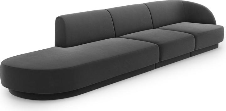 Actual product image Micadoni Left Velvet Sofa, "Miley", 4 Seats, 323x90x70Made in Europe (2 person sofa, 3-seater, 4-seater)