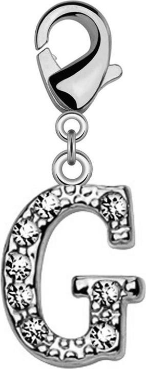 Star Piercing Anhänger mit Kristall Buchstabe G (Messing)