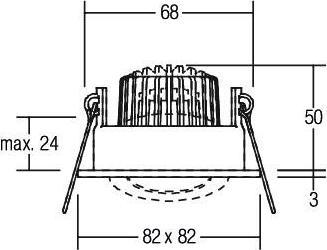 Immagine prodotto Brumberg Faretto LED da incasso per esterni dim2warm, IP65, 8,2 x 8,2cm, Plug&Play 350mA, 6W 1800-3000K 460l (460 lm)